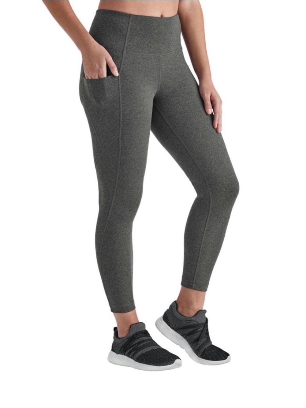Member’s Mark Everyday Heathered Gray High-Rise Ankle Leggings with Pockets NWT